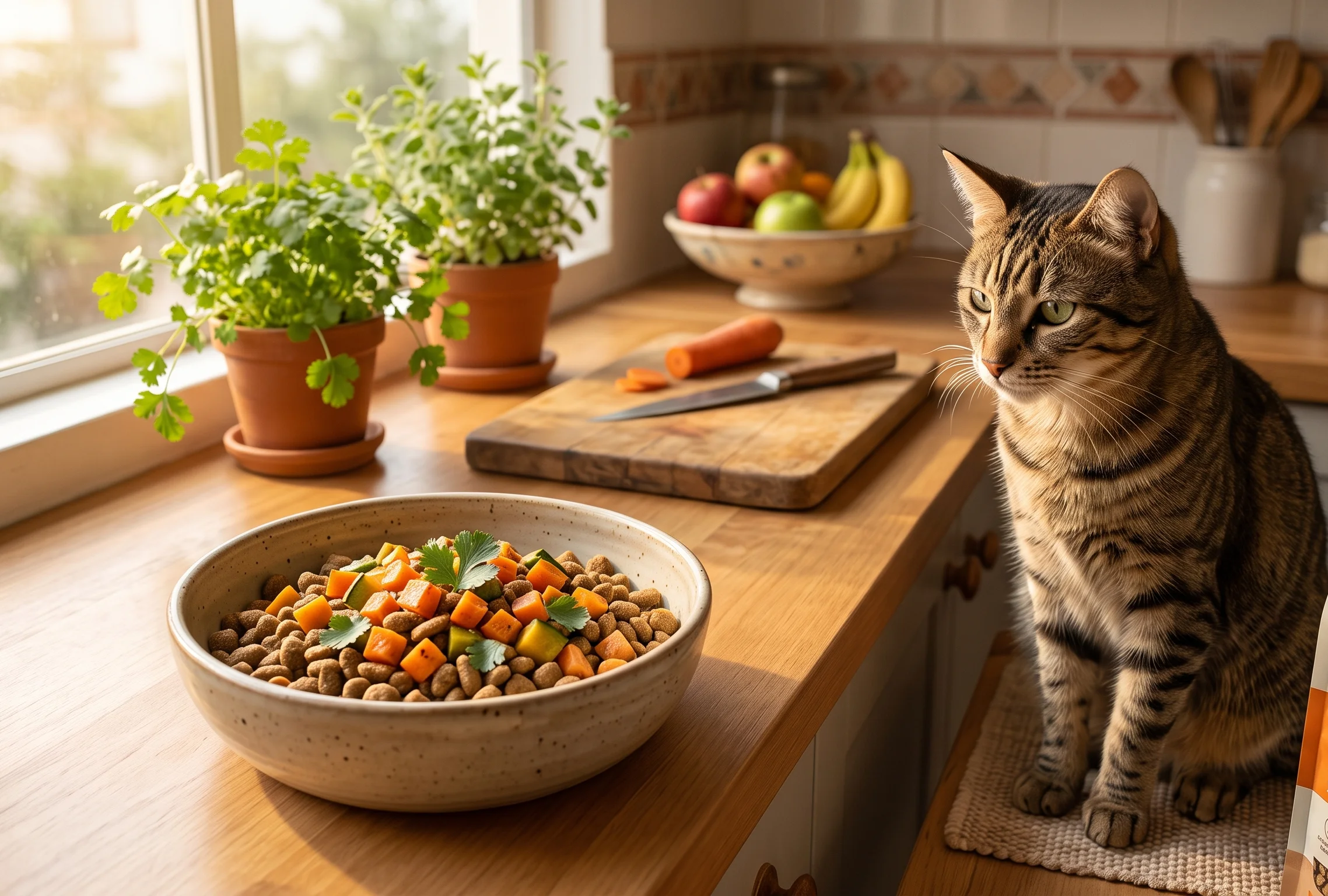 Plato de comida saludable para mascota — Nutrición Avanzada